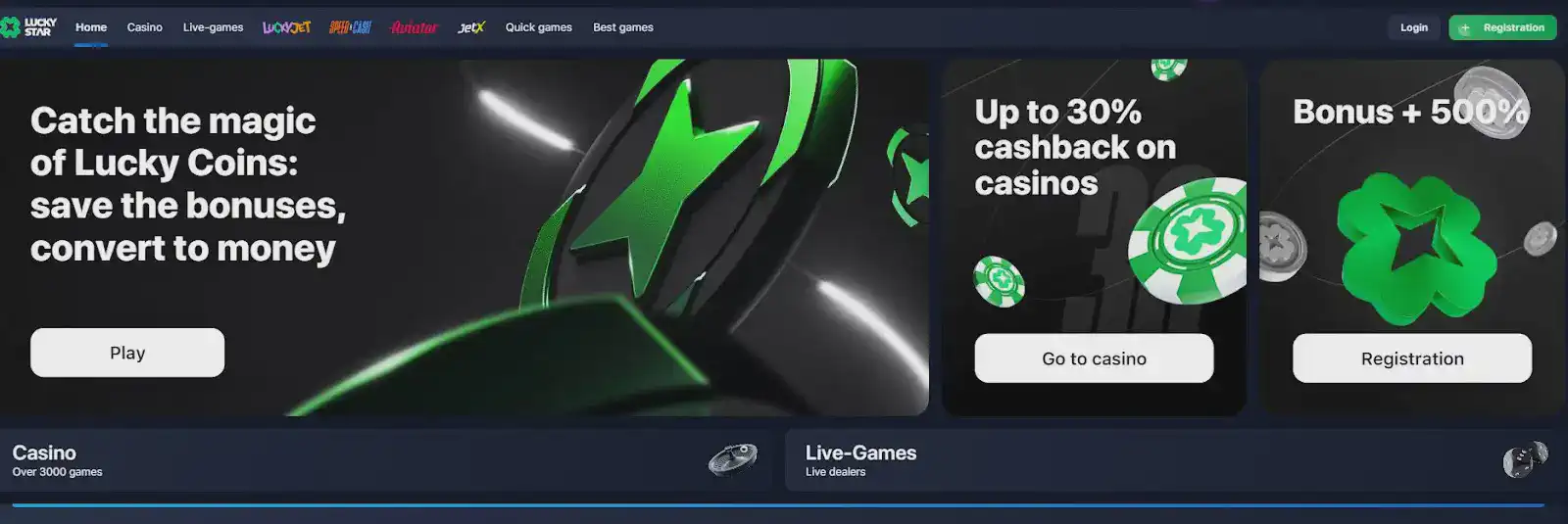 Lucky Star casino Mobile Website